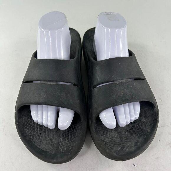 Oofos Ooahh Black Slide Sandal Slides US 11 Recovery Soft Foam Arch Support - Picture 3 of 9